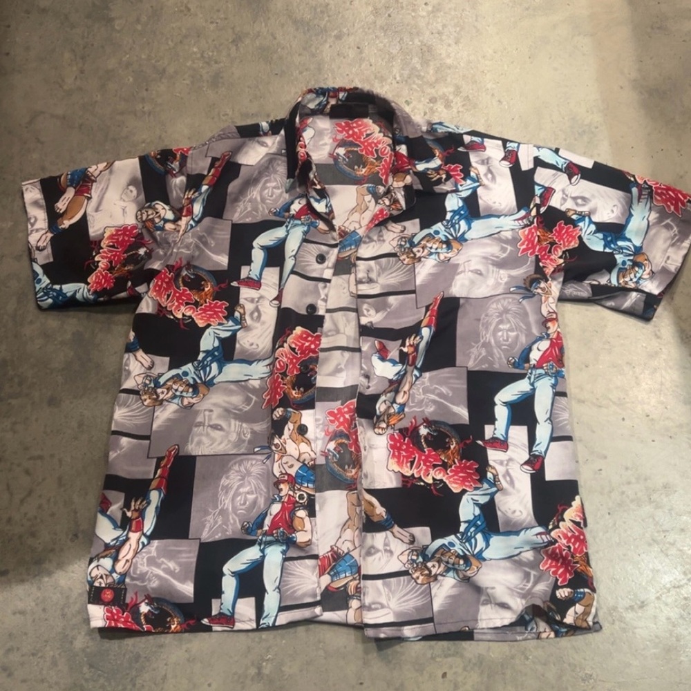 Street Fighter-inspired button up